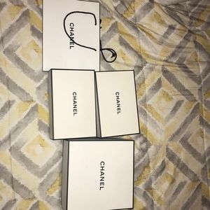 Chanel box and shopping bag